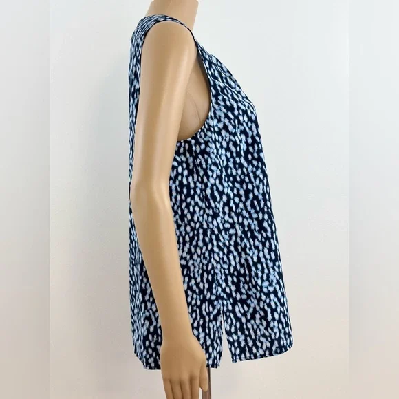 Michael Kors Sleeveless Tie Front, Patterned Colored Blouse, Women's Size Medium - Picture 5 of 10